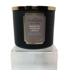 NEW White Barn Bath Body Works Mahogany Teakwood Intense 3 Wick Jar Candle